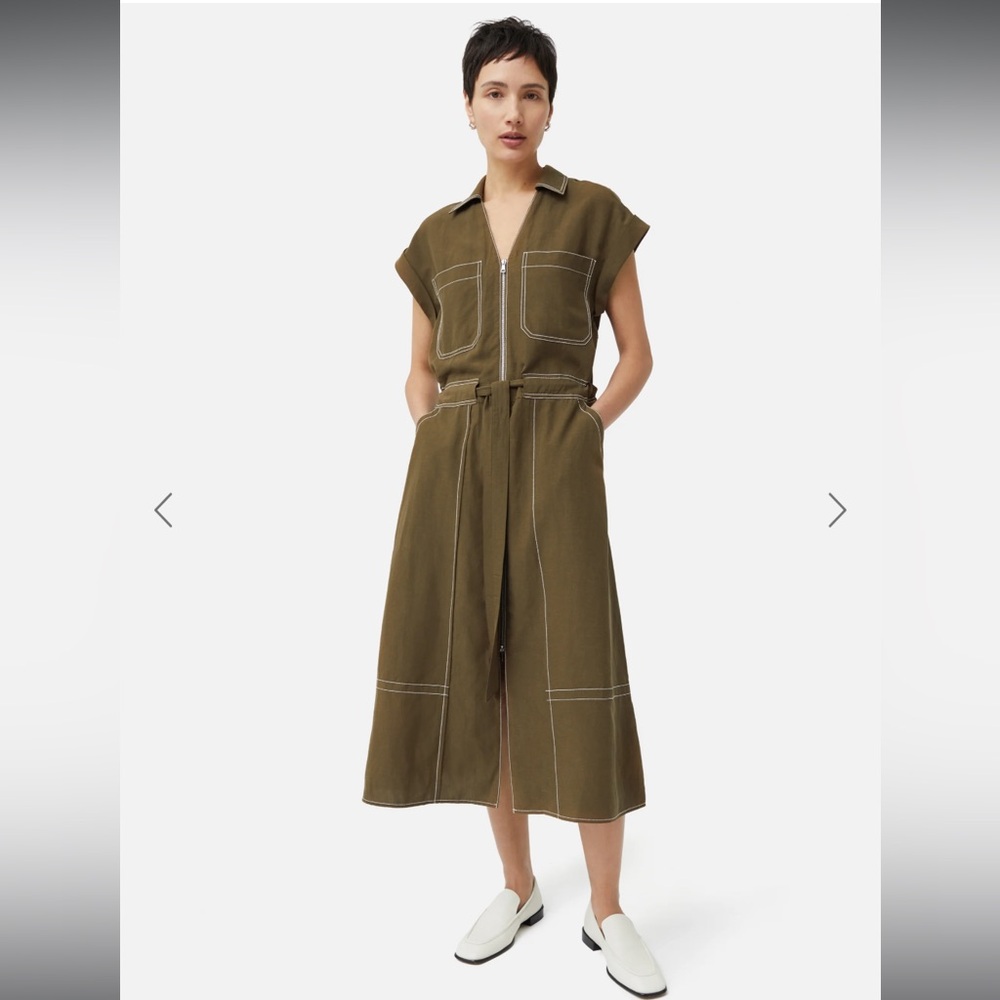 Jigsaw olive green dress